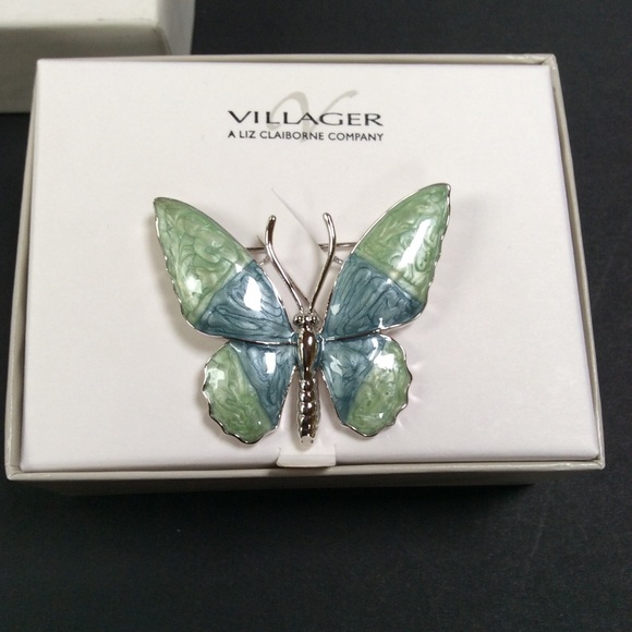 Liz Claiborne Villager butterfly pin NEW - Picture 2 of 3